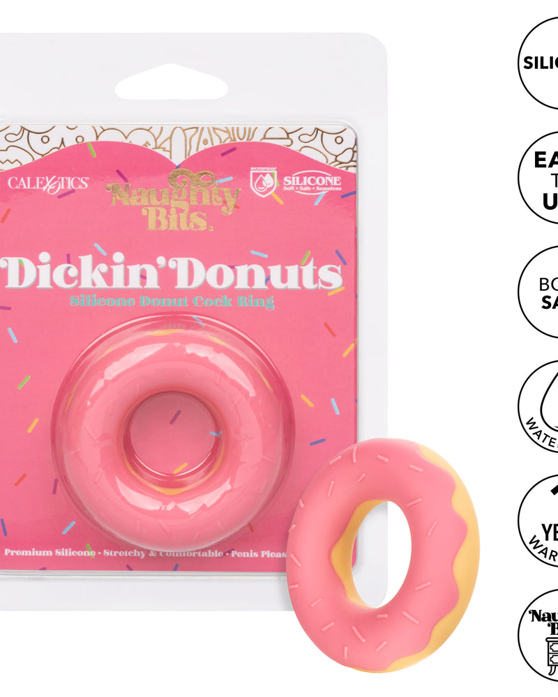 "Naughty Bits Dickin Donuts Silicone Donut Cock Ring - Pink SE4410502"