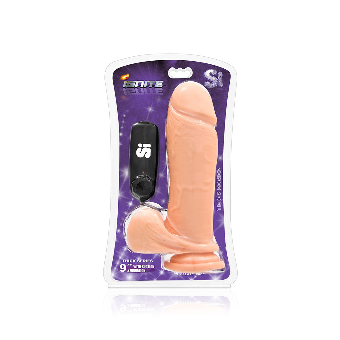 9 Inch Thick Cock W/balls and Egg With Suction - Vanilla