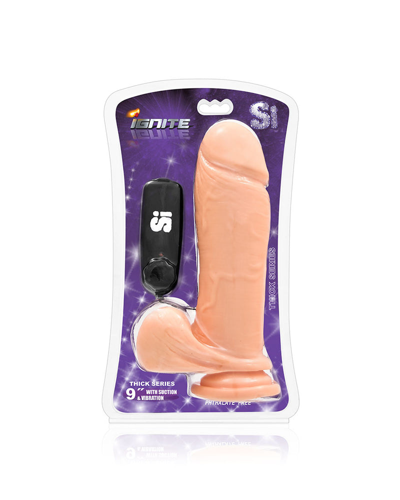 9 Inch Thick Cock W/balls and Egg With Suction - Vanilla