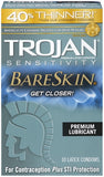 "Trojan Sensitivity Bareskin Lubricated Condoms - 10 Pack TJ92674"