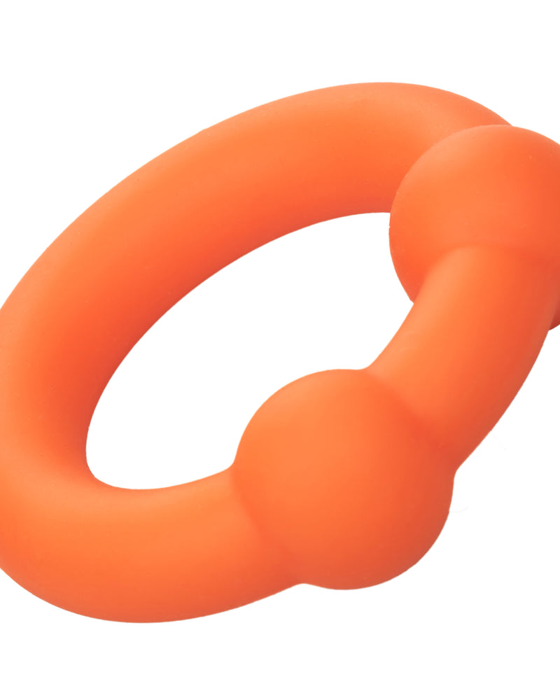 Alpha Liquid Silicone Dual Ball Ring - Orange Orange
