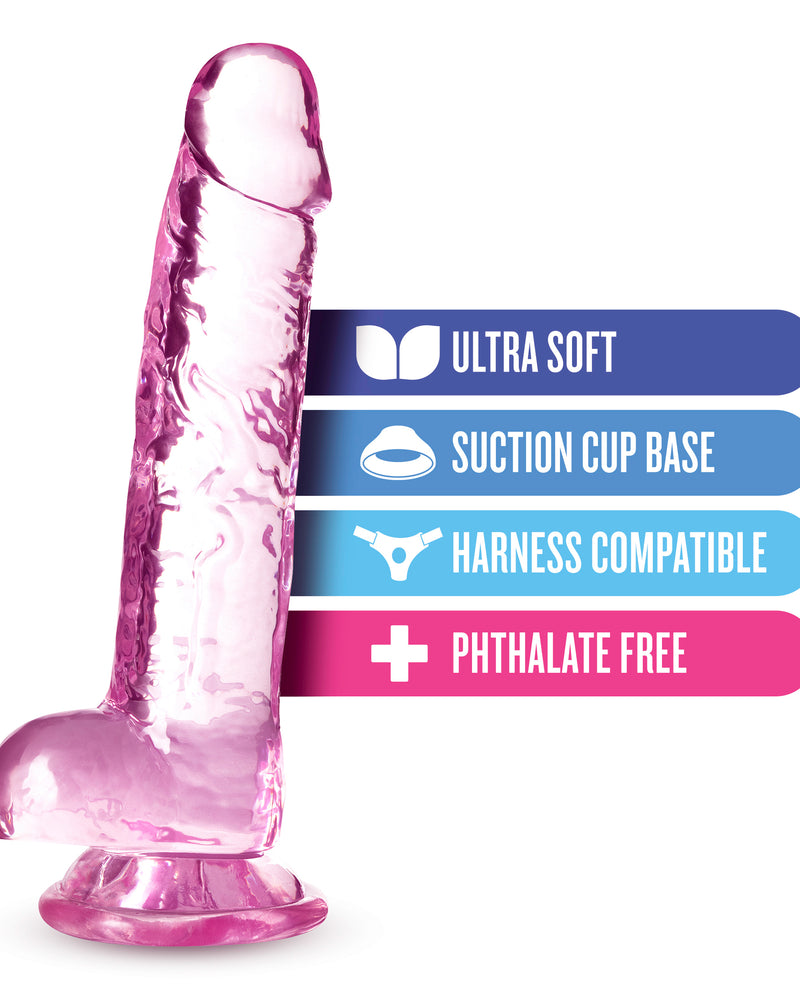 "Naturally Yours - 7 Inch Crystalline Dildo - Rose BL-51600"