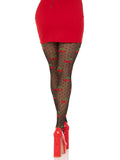 Polka Dot Cherry Tights - One Size - Black