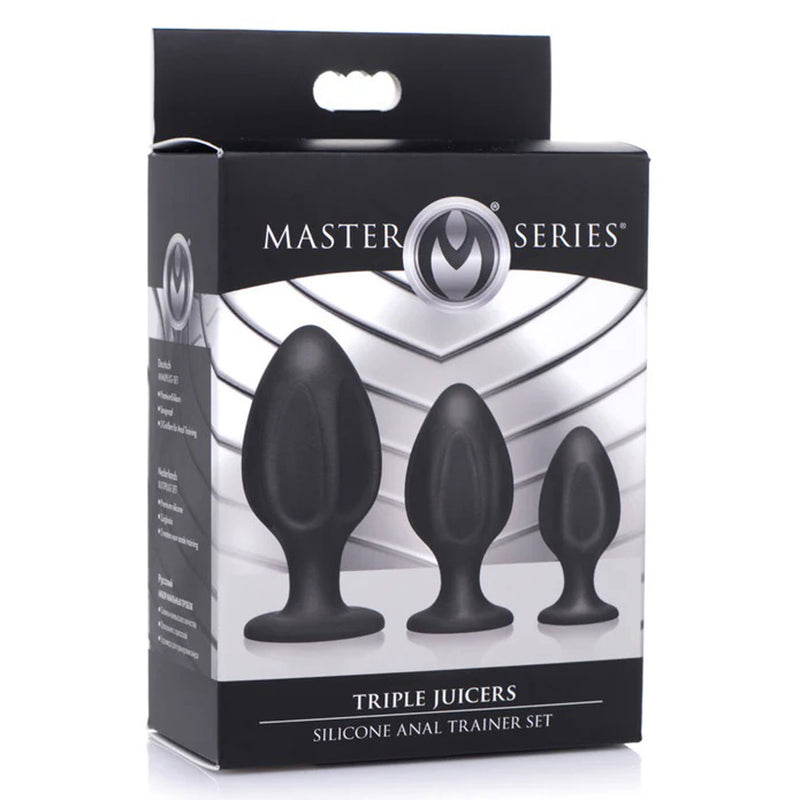 "Triple Juicers Silicone Anal Trainer Set - Black AG684"