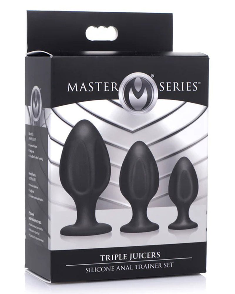 "Triple Juicers Silicone Anal Trainer Set - Black AG684"
