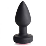 28x Silicone Vibrating Pink Gem Anal Plug With Remote - Small