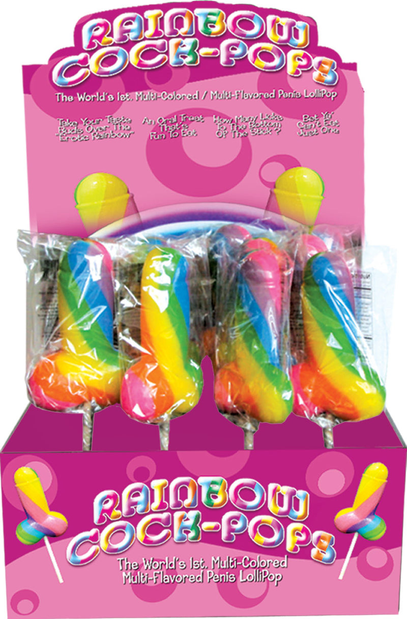 "Display Rainbow Cock-Pop 12 Pieces HTP2161-D"