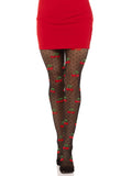 Polka Dot Cherry Tights - One Size - Black