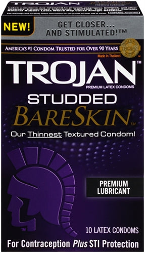 "Trojan Studded Bareskin - 10 Pack PM22889"