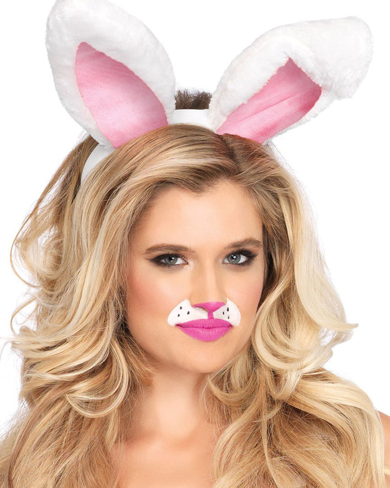 "Plush Bunny Rabbit Ears Headband - White LA-A2811WHT"