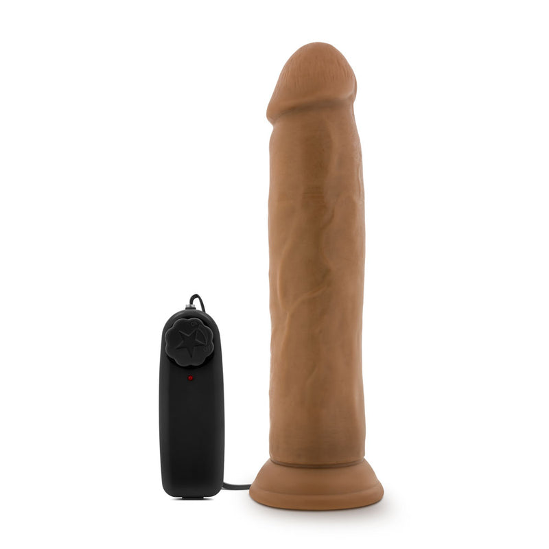 "Dr. Skin - Dr. Throb - 9.5 Inch Vibrating Realistic Cock With Suction Cup - Mocha BL-13817"