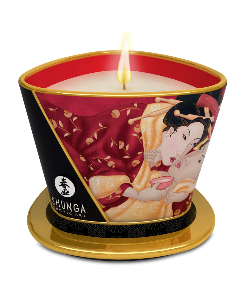 "Massage Candle - Romance - Sparkling Strawberry Wine - 5.7 Oz. SHU4508"