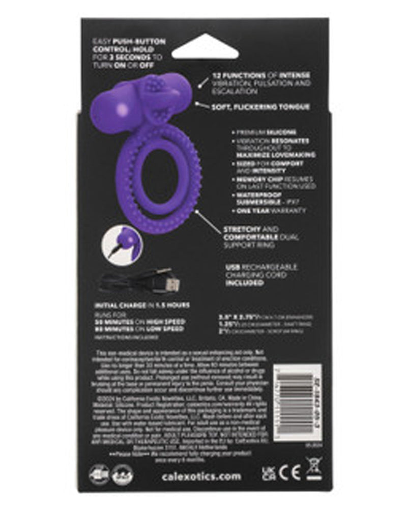 Silicone Rechargeable Dual Climaxer - Purple