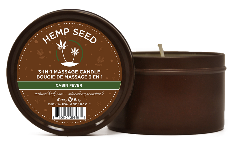 "Hemp Seed 3-in-1 Massage Candle Cabin Fever 6oz/ 170 G EB-HSCH021A"