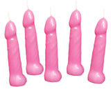 "Bachelorette Pecker Party Pink Candles 5pk HTP3143"