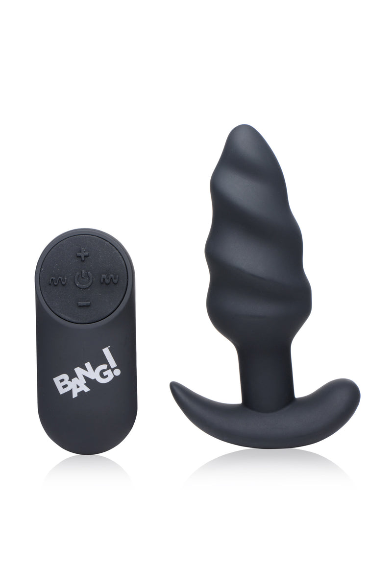 "21x Silicone Swirl Plug With Remote -Black BNG-AG564-BLK"