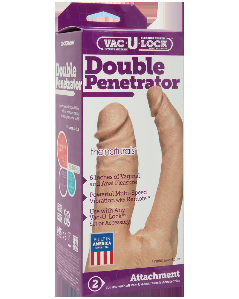 Vac-U-Lock Double Penetrator - White