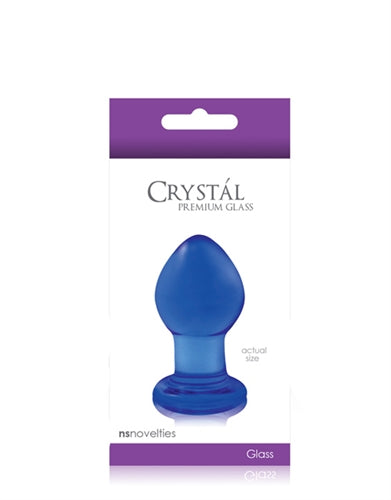 "Crystal Premium Glass Plug - Small - Clear Blue NSN0701-17"