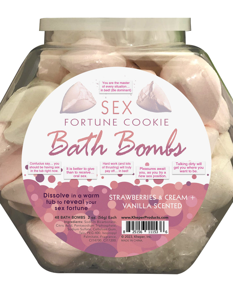 "Sex Fortune Cookie Bath Bomb Fishbowl Display of 48 Units - Strawberry Cream and Vanilla KG-BGR33FB"