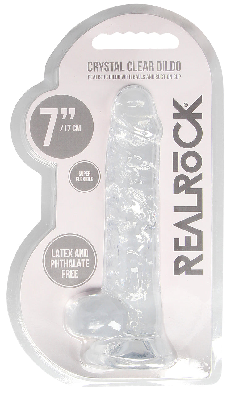 7 Inch Realistic Dildo With Balls - Translucent