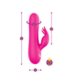 Freyja - Hot Pink - Intense Mini Rabbit Vibe With Triple Tickling Clitoral Stimulator