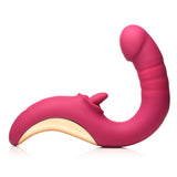 Tease and Please Thrusting and Licking Vibrator - Fuchsia