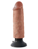 King Cock 6 Inch Vibrating Cock - Tan