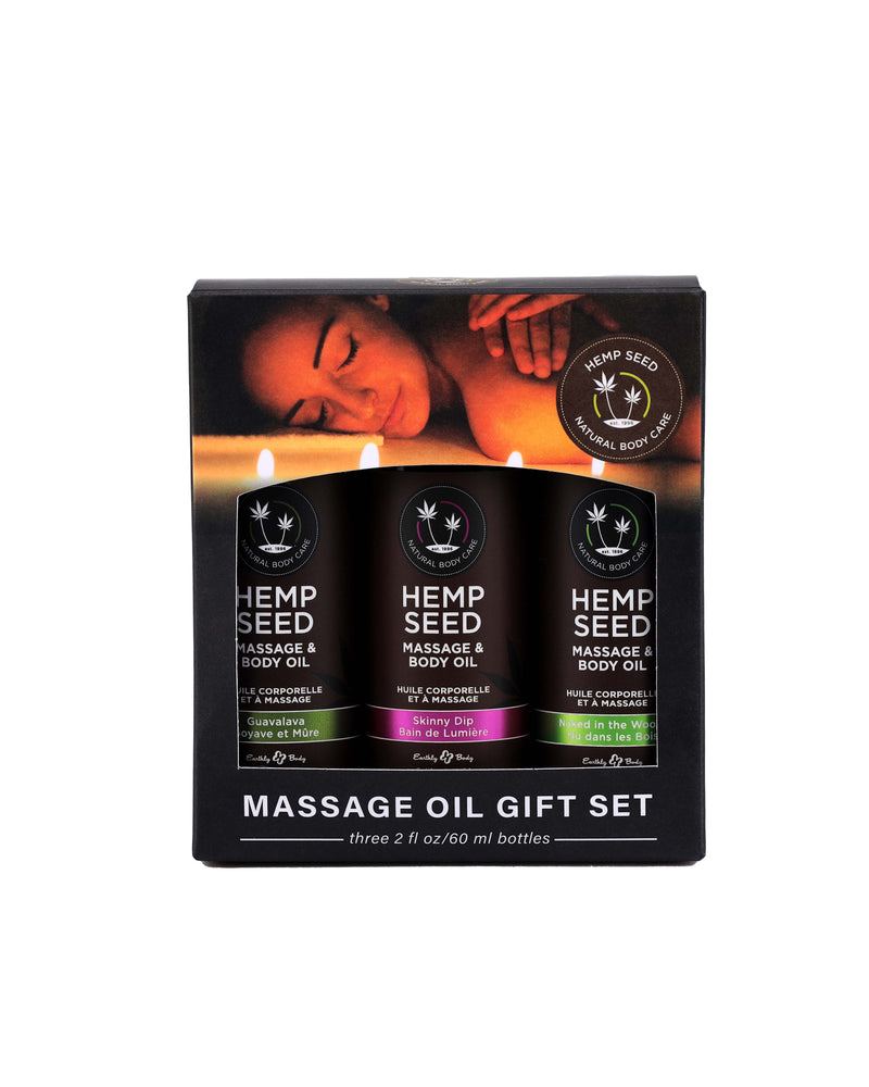 "Hemp Seed Massage and Body Oil Gift Set - - 3 Pack - 2 Fl. Oz. Bottles EB-MASG003"