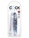 King Cock - Dildo With Balls / Suction - 6"  Black/Brown/Flesh/Tan/Clear/