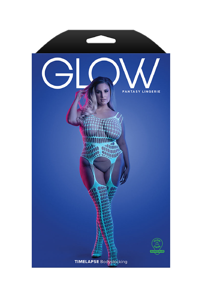 "Timelapse Bodystocking - Queen - White/blue FL-GL2135-QS-B"