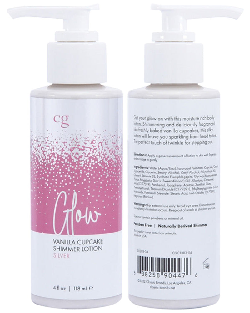 "Glow Vanilla Cupcake Shimmer Lotion Silver 4 Oz CGC1303-04"