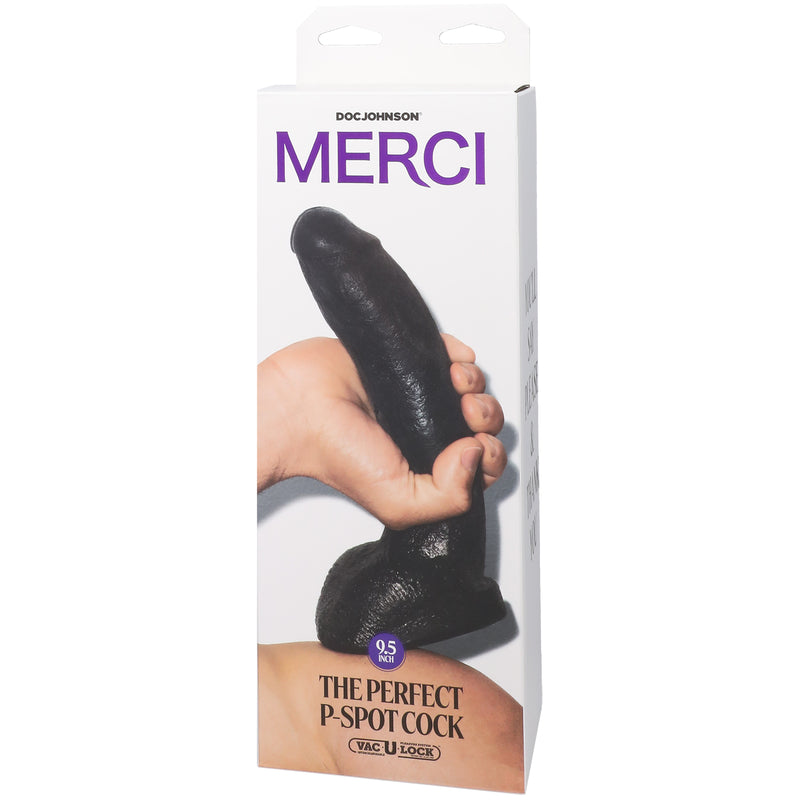 "Merci - the Perfect P-Spot Cock - With Removable Vac-U-Lock Suction Cup - Black DJ2406-11-BX"