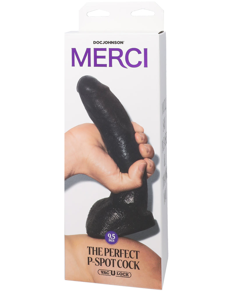 "Merci - the Perfect P-Spot Cock - With Removable Vac-U-Lock Suction Cup - Black DJ2406-11-BX"