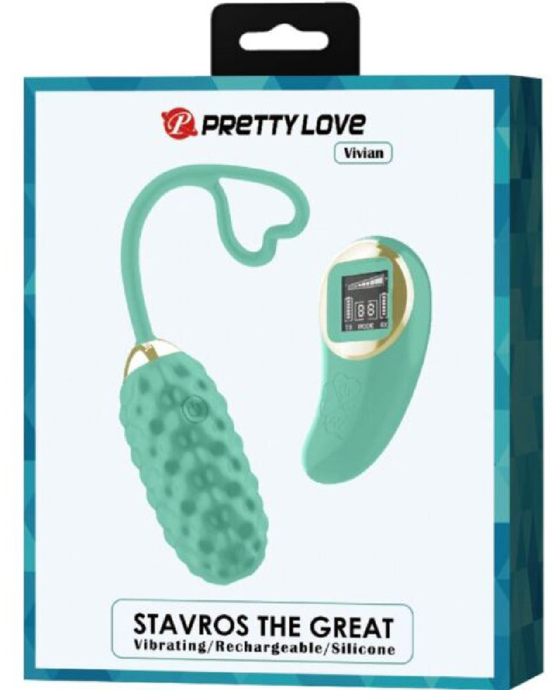 "Vivian Remote Control Vibrating Egg - Turquoise BI-300027WLED1"