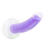 Neo Elite Glow in the Dark - Light - 7 Inch Silicone Dual Density Dildo - Neon Purple