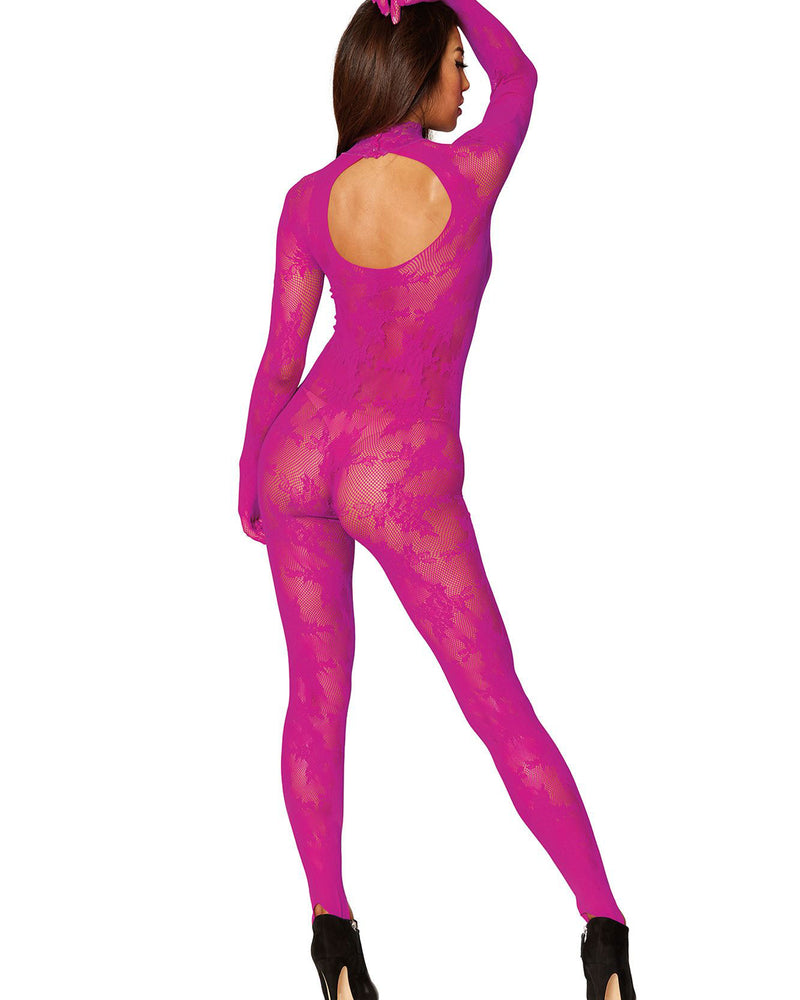 "Bodystocking With Finger Gloves - One Size - Azalea DG-0416AZAOS"