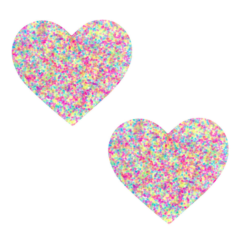 "Sprankles Neon Blacklight Glitter I Heart U Nipztix Pasties NN-SPR-HRT-NS-NBLG"