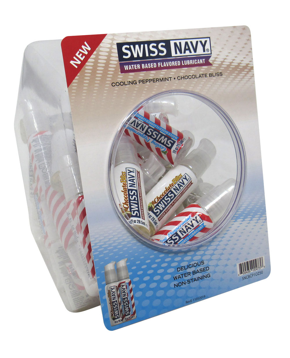 "Swiss Navy Chocolate and Peppermint 1oz 50pc Fishbowl MD-SNCBCP1O50"