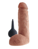 King Cock 8 Inch Squirting Cock With Balls -Tan