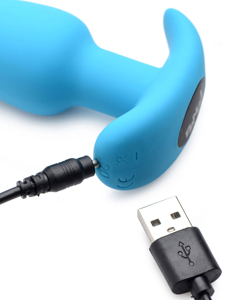 "21x Silicone Butt Plug With Remote - Blue BNG-AG563-BLU"