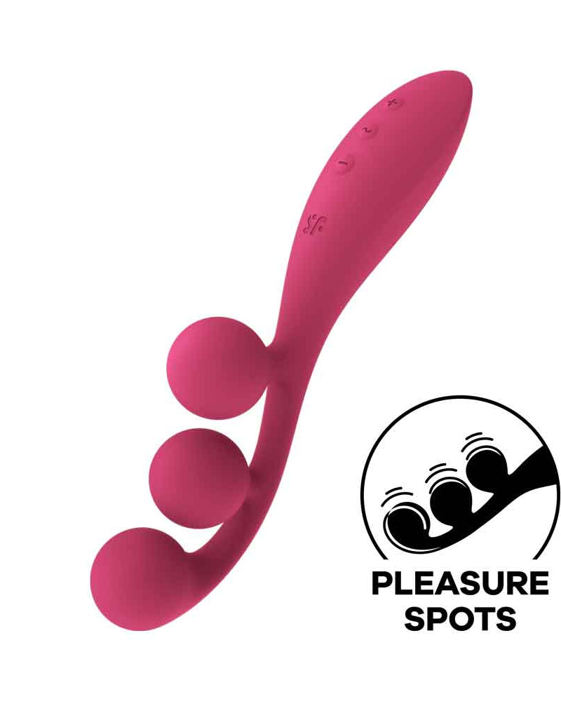 "Tri Ball 1 Lay on Vibrator - Red SAT-4018263"