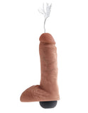 King Cock 8 Inch Squirting Cock With Balls -Tan