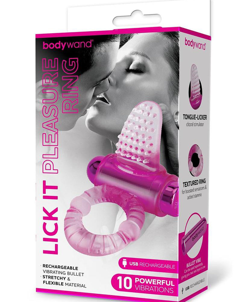"Bodywand Rechargeable Lick It Pleasure Ring - Pink X-BW1502"