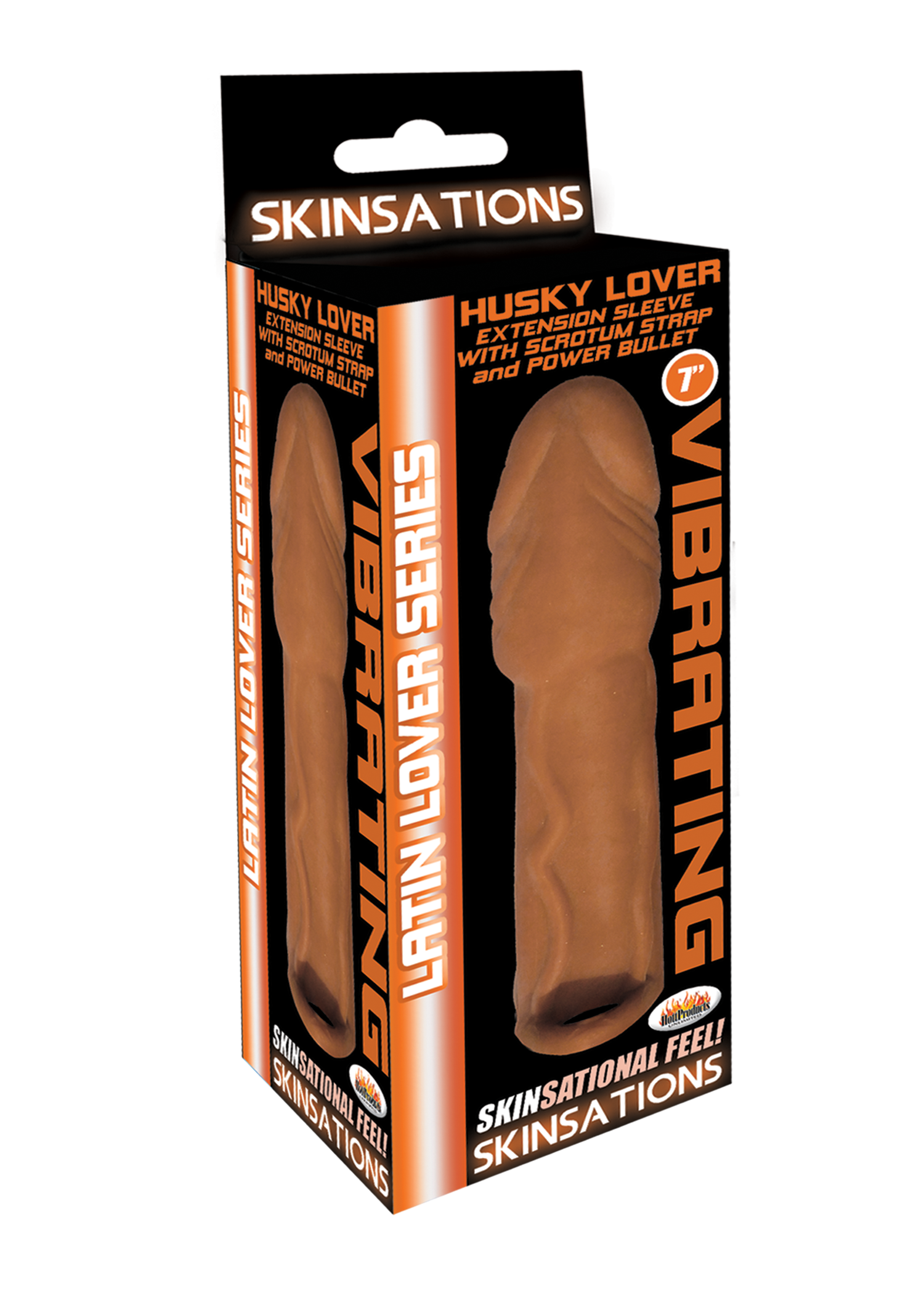 Skinsations Latin Lover Series Husky Lover 7 Inch Vibrating - Brown