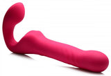 Mighty-Thrust Thrusting and Vibrating Strapless Strap-on With Remote - Pink