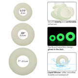 Alpha Glow-in-the-Dark Liquid Silicone 3 Ring Set - White