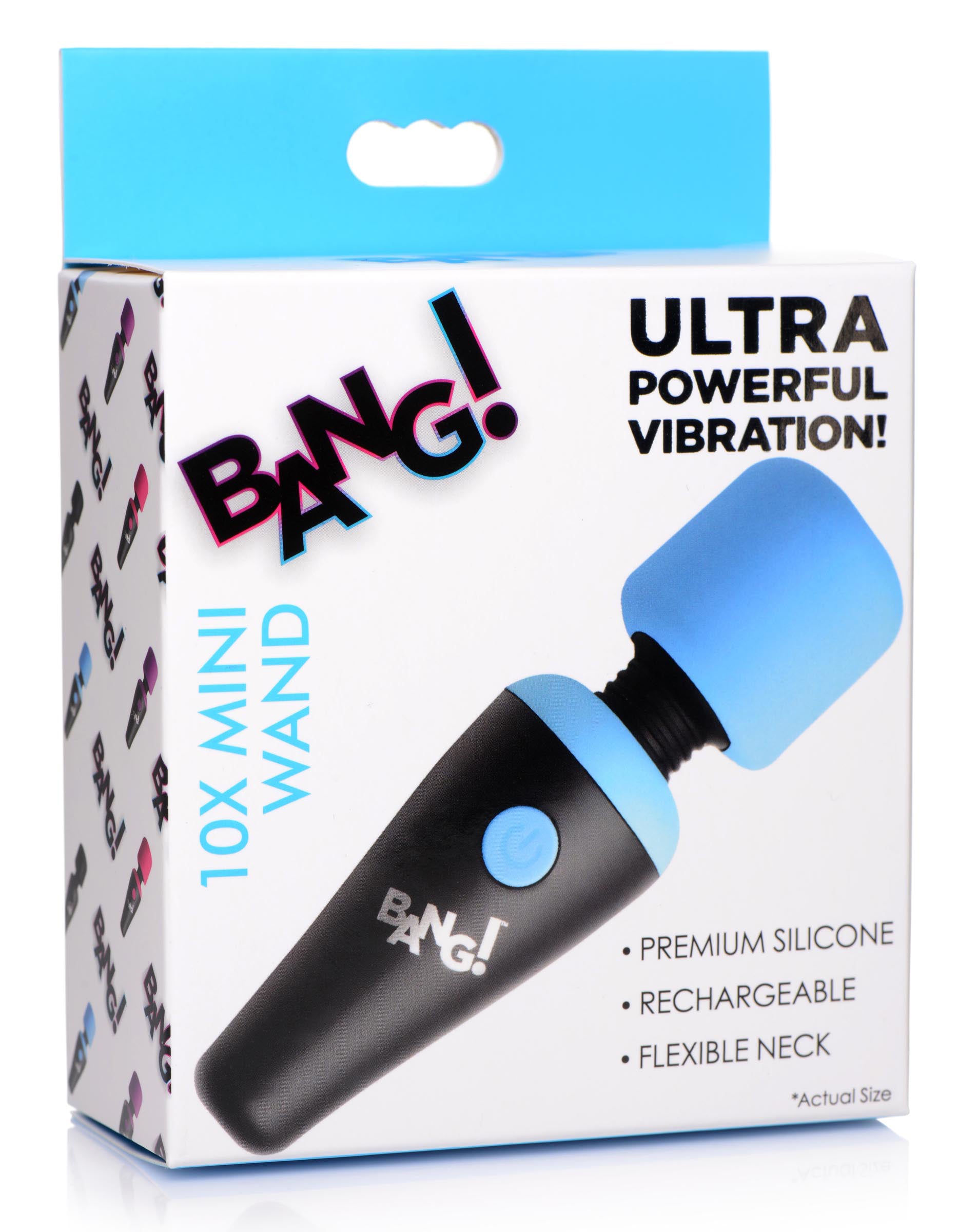 "10x Vibrating Mini Silicone Wand - Blue BNG-AG786-BLU"