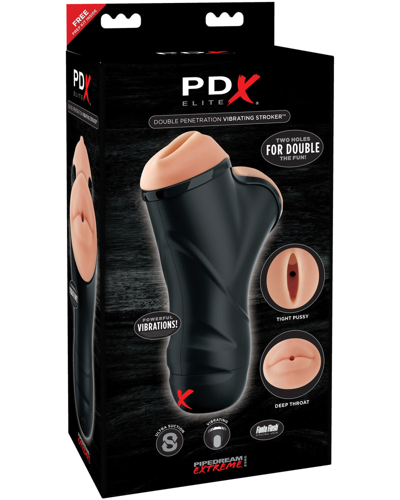 Pdx Elite Double Penetration Vibrating Stroker