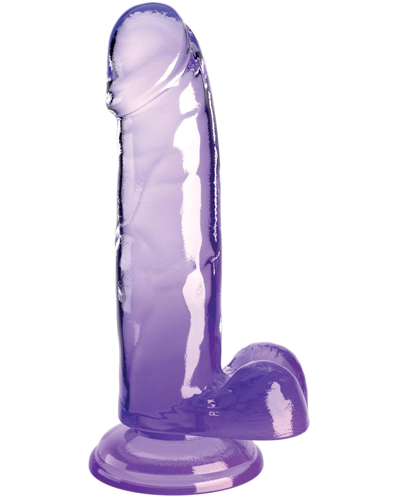 King Cock Clear 7 Inch With Balls - Purple
