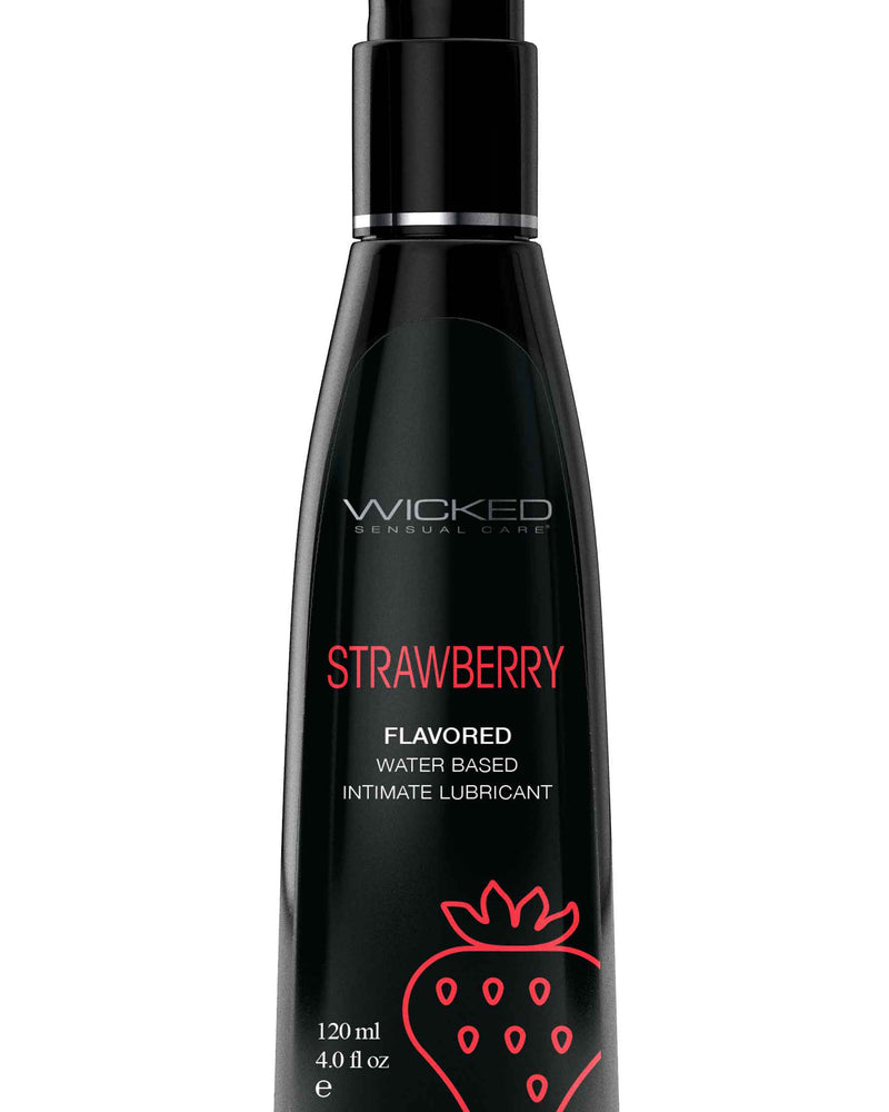 "Aqua Strawberry Flavored Water Based Intimate Lubricant - 4 Fl. Oz. WS-90414"